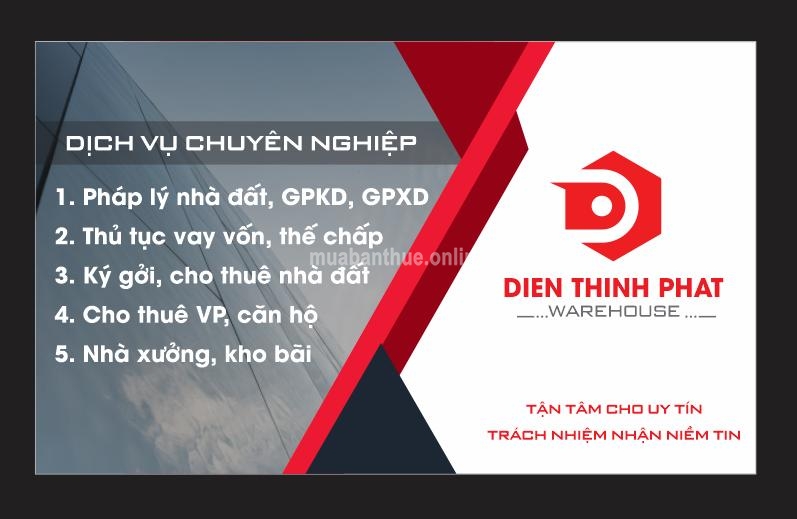 BĐS ĐIỀN THỊNH PHÁT Chuyên bán kho-xưởng(giá rẻ)Bình Tân-Bình Chánh