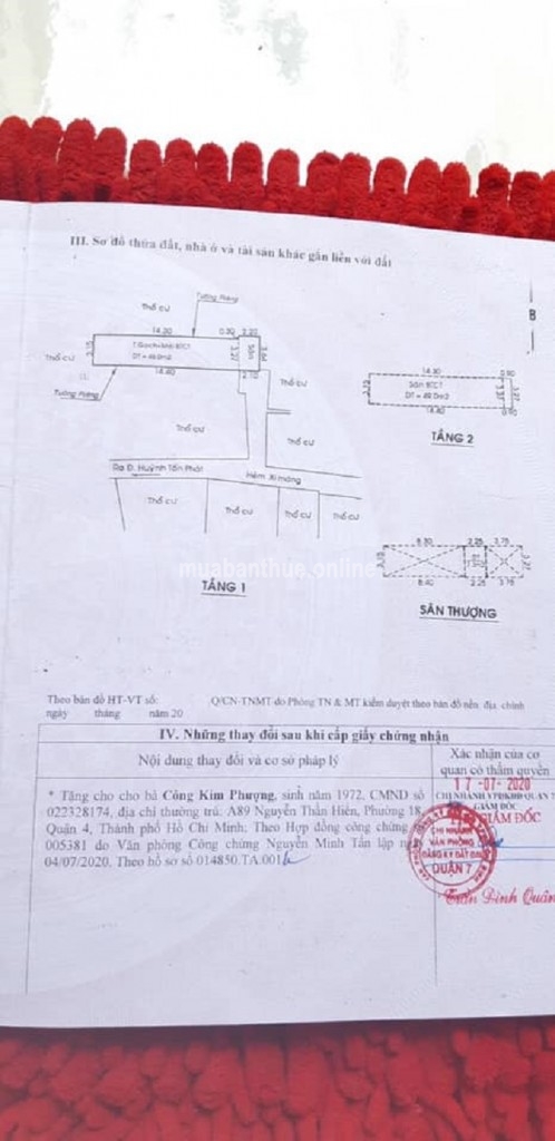 Bán nhà Q7 hẻm 865 HTP