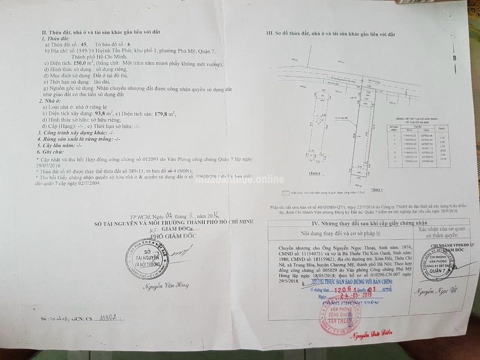 -Quận 7.....Nhà bán mặt tiền hẻm 1549 huỳnh tấn phát, cách đường 100m.