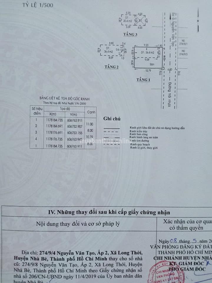 Bán đất hẻm 274/9 Nguyễn Văn Tạo, Long Thới, Nhà Bè.