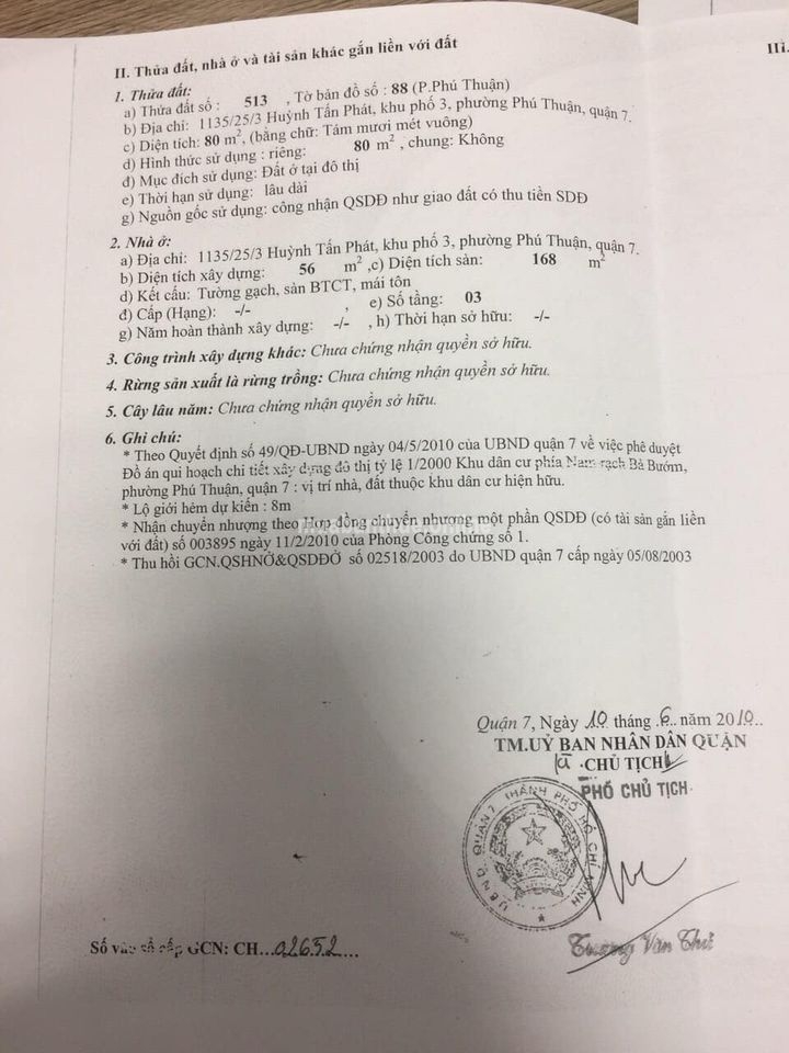 Bán nhà hẻm xe hơi 1135 Huỳnh Tấn Phát, p.Phú Thuận, Quận 7, Giá 6,5 tỷ