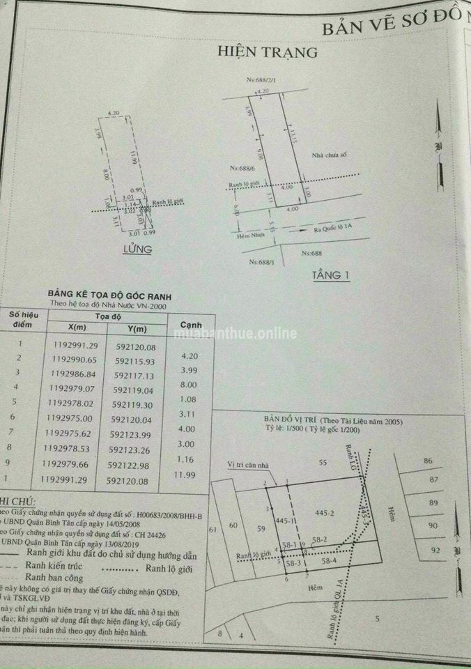 Nhà nát, hẻm 686/2 QL1A, BHH B, Bình Tân.