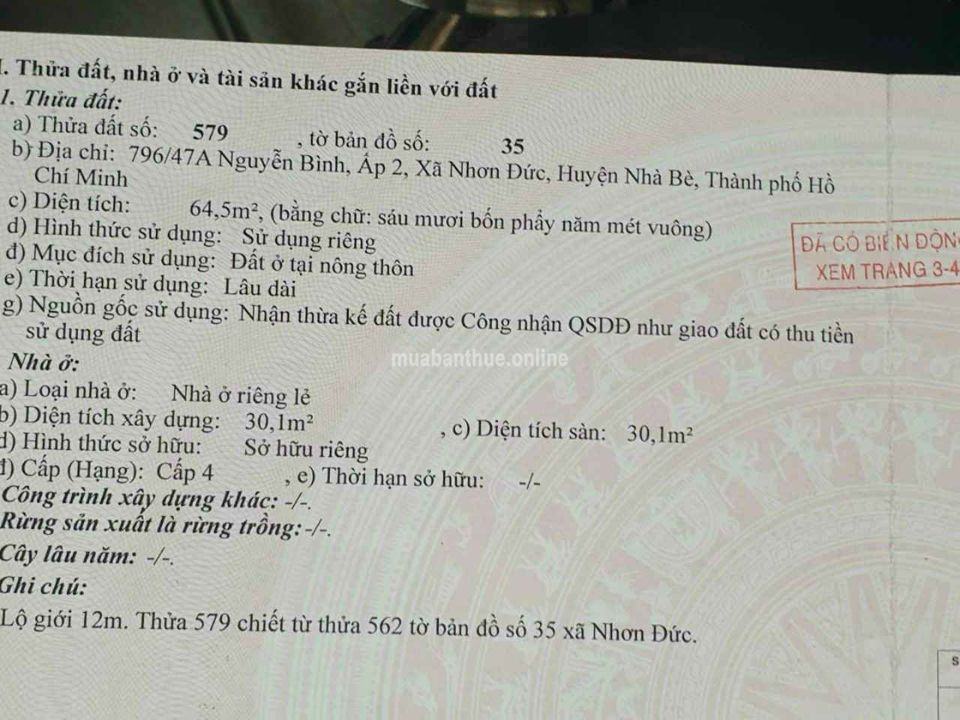 BÁN ĐẤT ngay cầu bà sáu nguyễn bình nhơn đức, nhà bè. TPHCM.