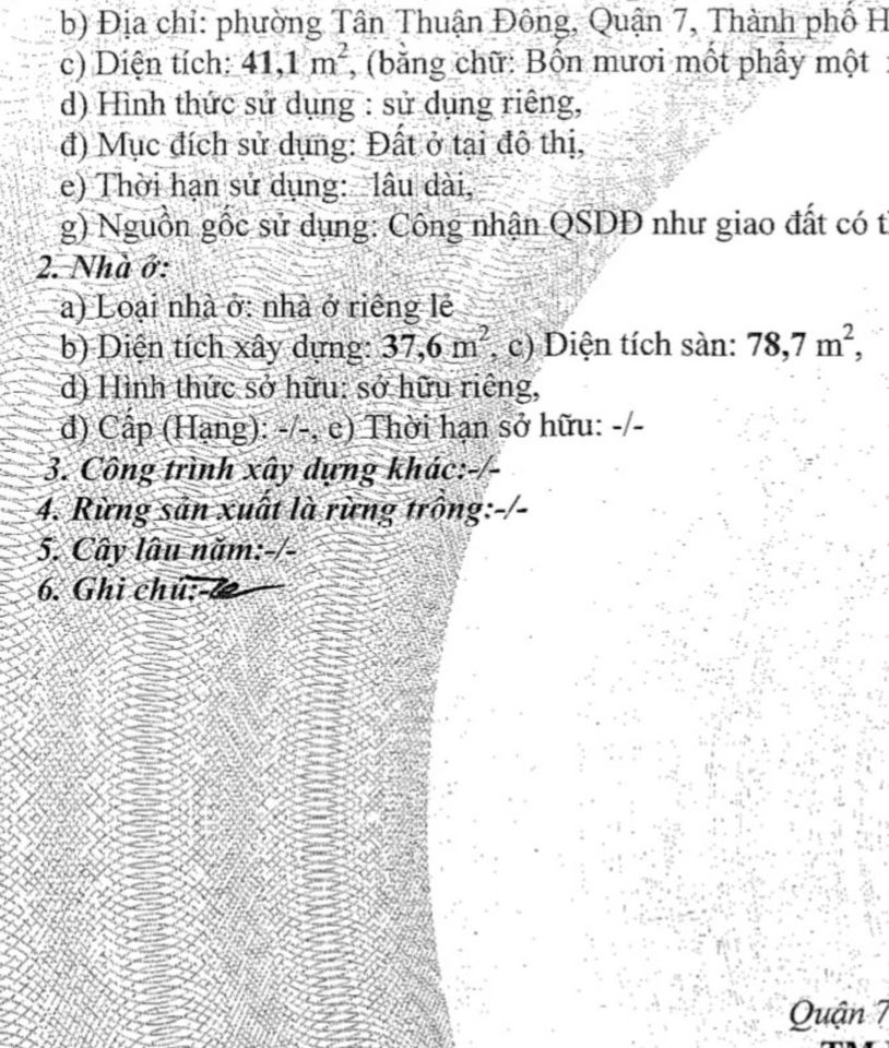 Bán nhà hẻm 391 Huỳnh Tấn Phát , P. Tân Thuận Đông.