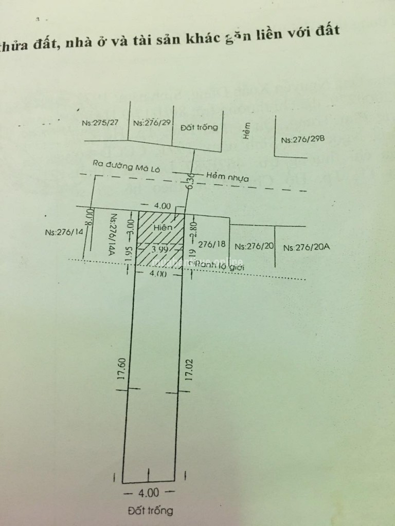 CC CẦN BÁN NHÀ MÃ LÒ