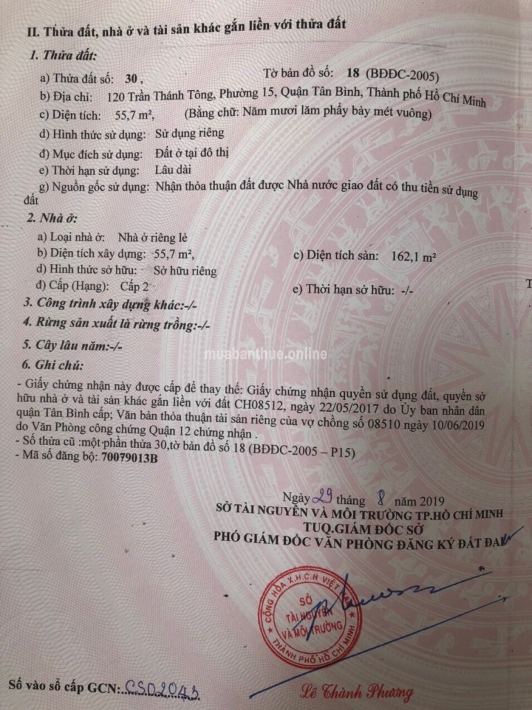 Nhà 1/ đường Nguyễn Thái Sơn, P.3, Q. Gò Vấp.