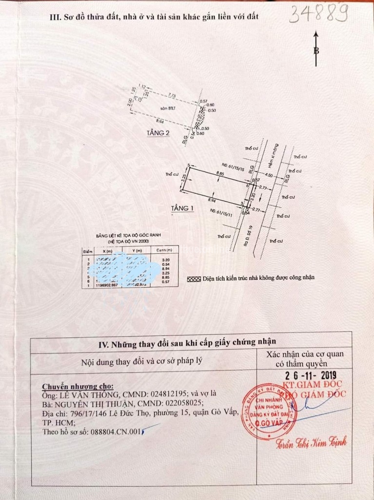 Nhà Phố Hẻm 3M tọa lạc số 61// đường Số 19 Phường 8 Gò Vấp Q.Gò Vấp