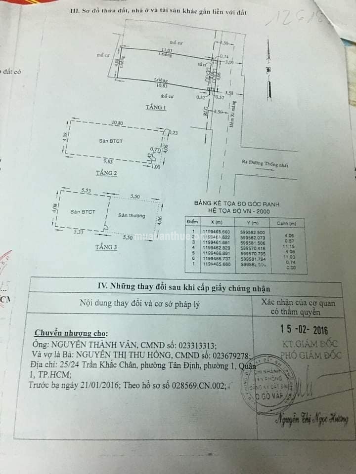 Bán nhà đường số 1 phường 11 gò vấp