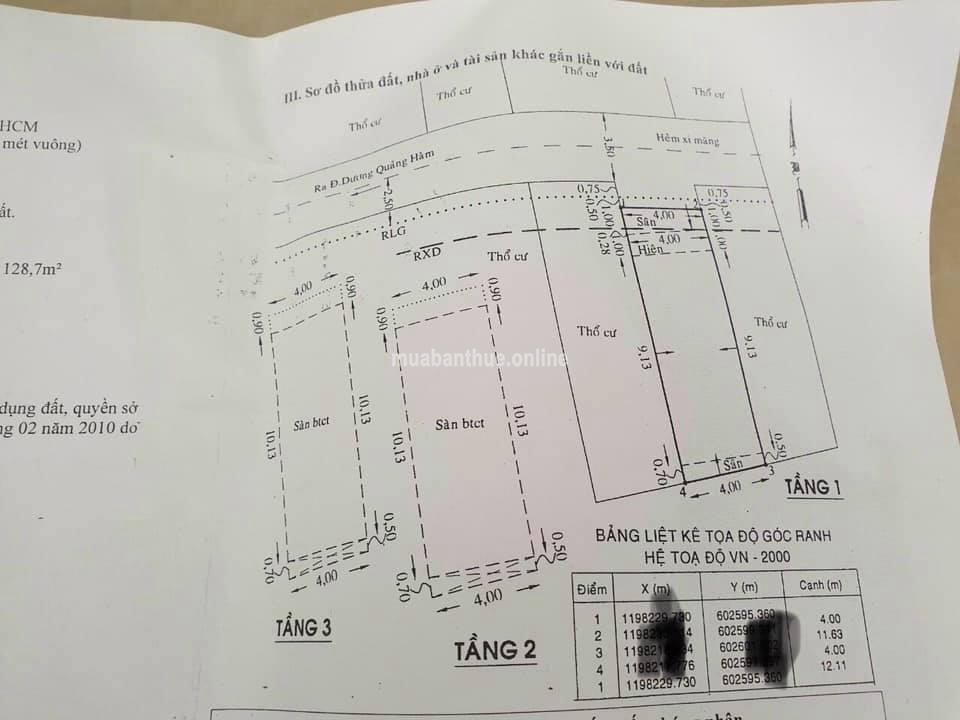 Bán Nhà Trần bá giao phường 5 gò vấp