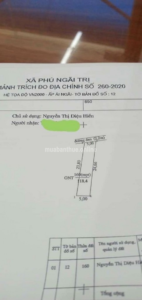 Cần bán 3 miếng đất liền kê..( Tho cu.100%)