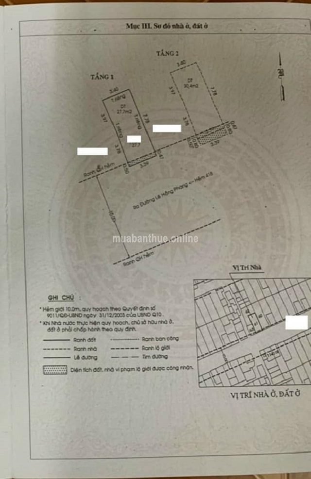 Nhà hẻm chợ Lê Hồng Phong, Q.10 >> Sát bên Khu ẩm thực, chợ hoa Hồ Thị Kỷ