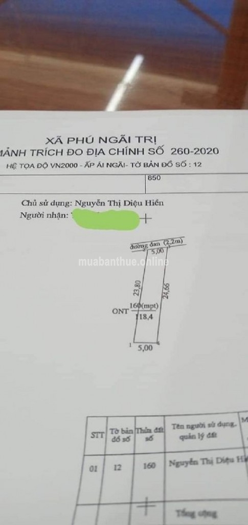 Cần bán 3 miếng đất liền kê..( Tho cu.100%)