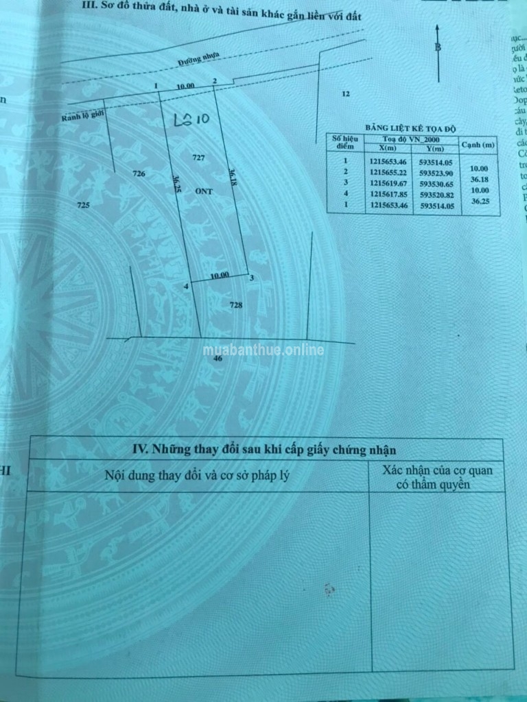 2 Lô Đất 10×36=360m2, 10×46=460m2, mặt tiền đường nhựa 213, xã Hòa Phú (giáp Hóc Môn)