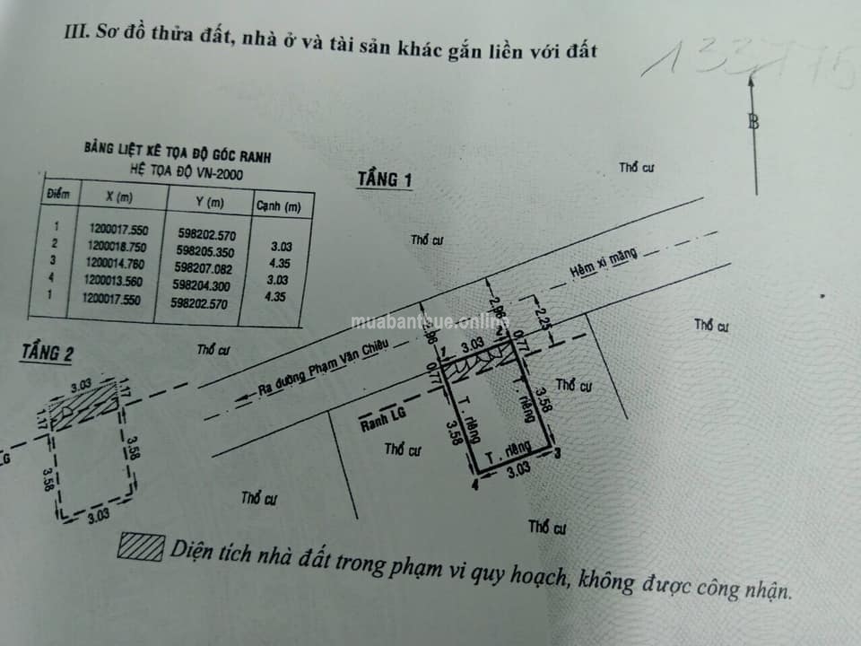 NHÀ BÁN: 237// Phạm Văn Chiêu P14 GV