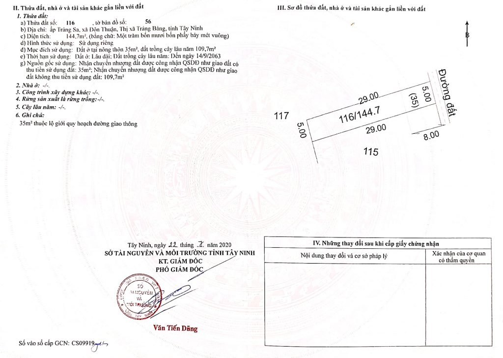 ĐẤT THỔ CƯ KCN PHƯỚC ĐÔNG (5×29) GIÁ 450 TRIỆU