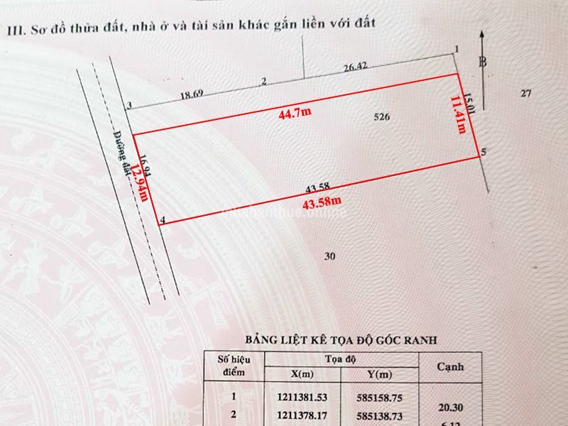 Đất thổ cư ấp Bàu Sim, xã Tân Thông Hội, huyện Củ Chi