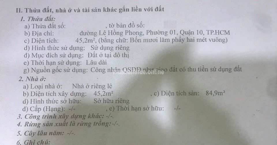 [Quận 10] 6.9 tỷ 3.4x14.2- 2 lầu hẻm 3m Lê Hồng Phong, Phường 1- gần vòng xoay Lý Thái Tổ