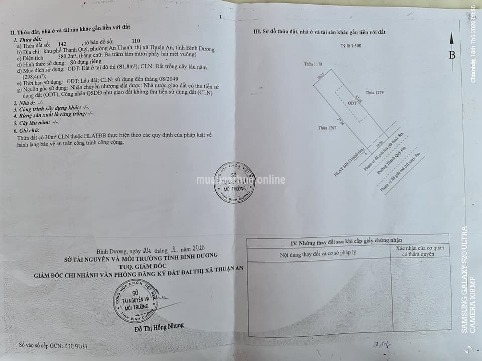 Bán 2 Lô Đất Mặt Tiền Đường Nhựa Thạnh Quý.