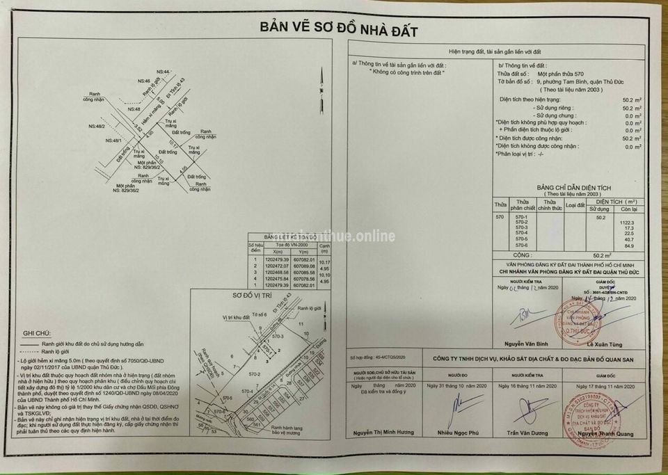 Đất dân cư hiện hữu liền kề thuộc P. Tam Bình gần chợ đầu mối