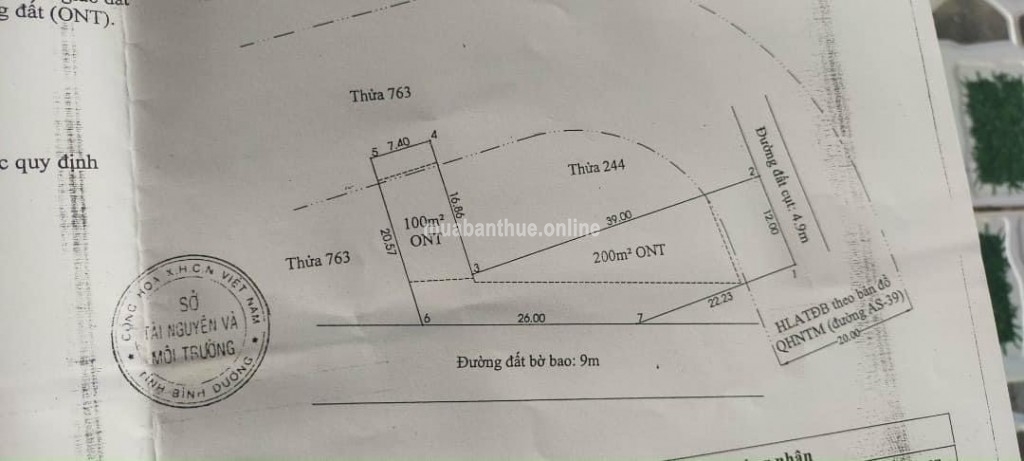 BÁN LÔ ĐẤT 2 MẶT TIỀN AN SƠN. TX THUẬN AN