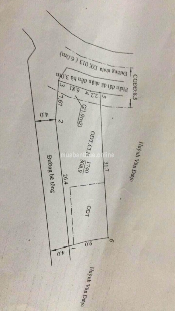 ĐẤT MT DX 013 PHÚ MỸ , THỦ DẦU MỘT - BÌNH DƯƠNG