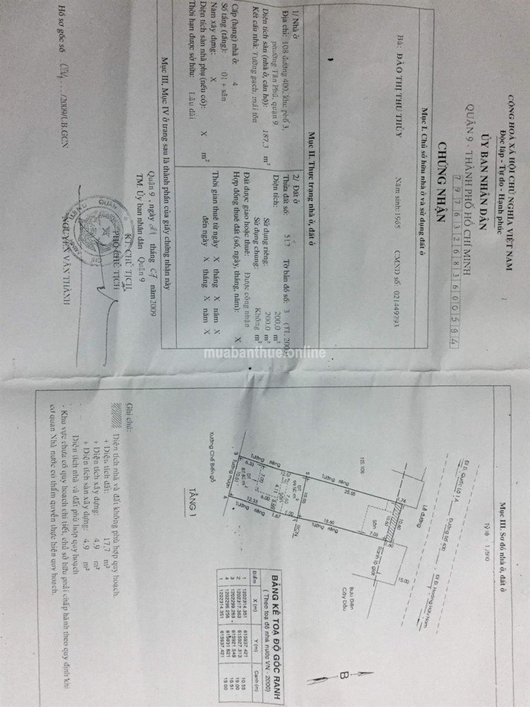 Bán đất Mặt Tiền đường D400 Gần bệnh viện mới, Tân Phú, Quận 9