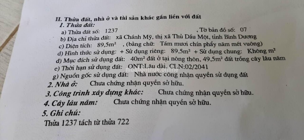 BÁN NHÀ MỸ HẢO P. CHÁNH MỸ, THỦ DẦU MỘT BD