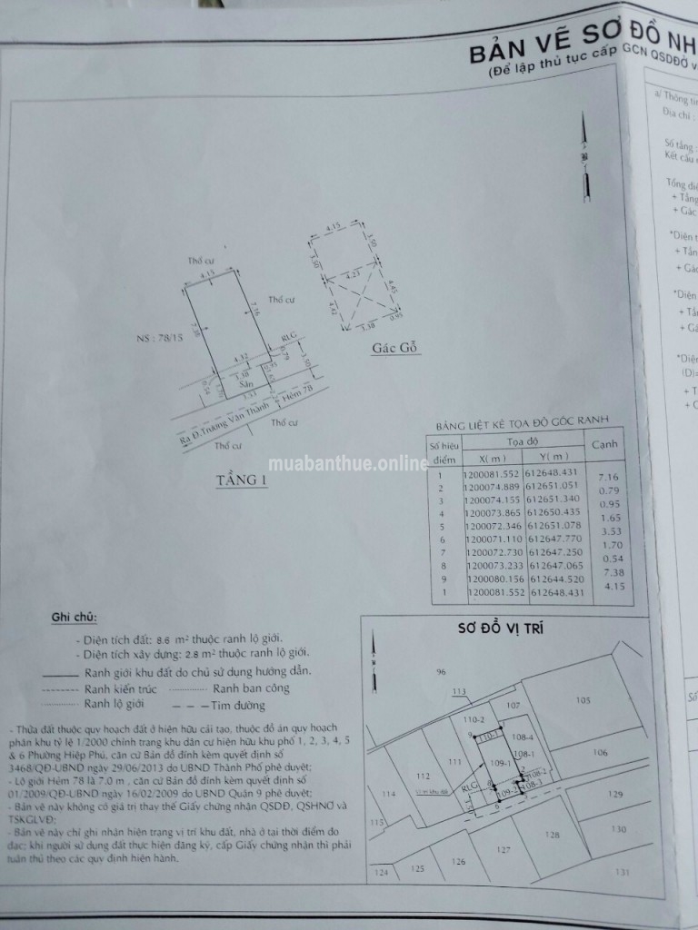 Nhà 1Trệt Lửng Đường Trương Văn Thành, Phường Hiệp Phú .Quận 9