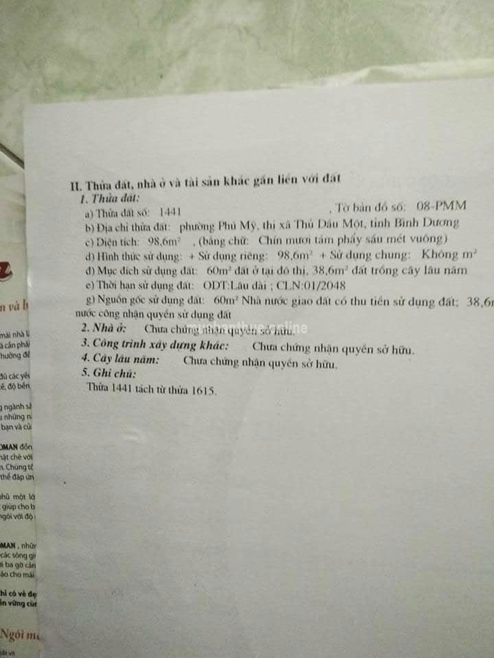 BÁN NHÀ CẤP 4 PHÚ MỸ. THỦ DẦU MỘT BD