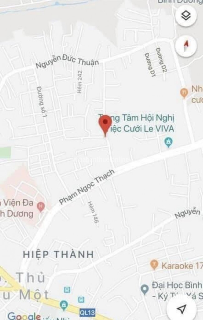 BÁN ĐẤT HIỆP THÀNH 1, TDM - BÌNH DƯƠNG