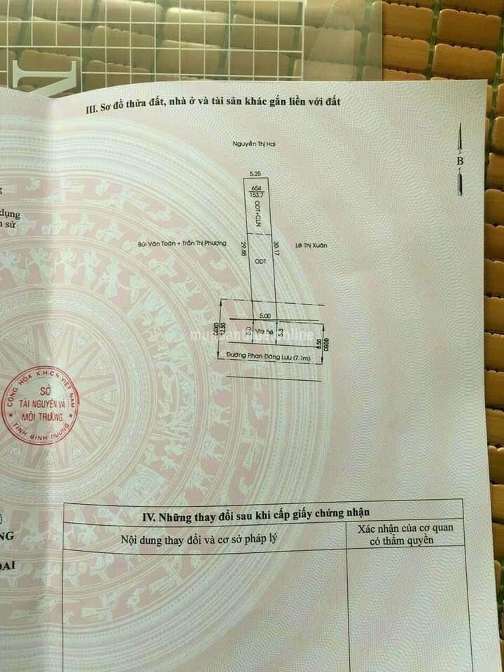 Bán Đất Mặt Tiền Phan Đăng Lưu , P. Hiệp An- TDM