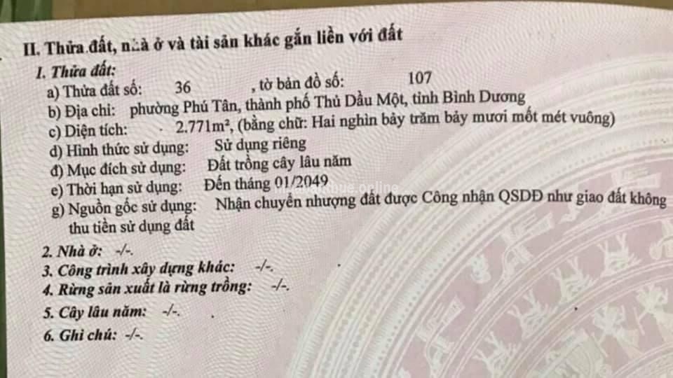 Chính chủ kẹt tiền cần bán gấp lô đất Phú Tân TDM