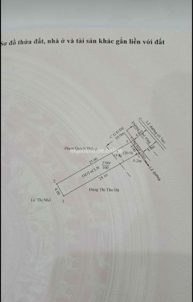 Bán Đất 1 Xẹc Trần Ngọc Lên, Định Hòa. TDM