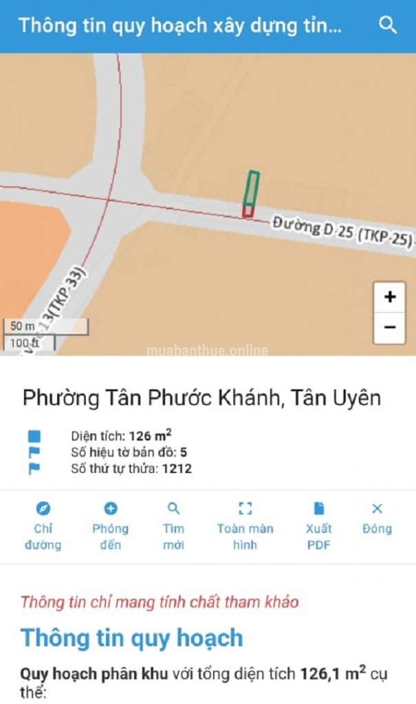 Bán Lô Đất Tân Phước Khánh 56 ,Tân Uyên, Bình Dương.