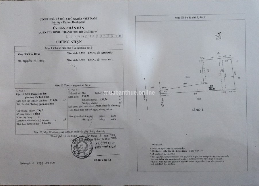 Chính chủ Nhà 8/5 Phan Huy Ích phường 15 Tân Bình 9,3m x 28,5m, nở hậu, 2 tầng, cách Trường Chinh 100m