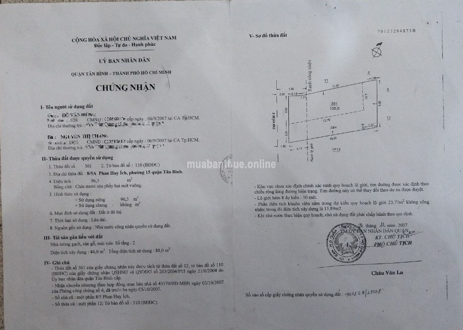 Chính chủ Nhà 8/5 Phan Huy Ích phường 15 Tân Bình 9,3m x 28,5m, nở hậu, 2 tầng, cách Trường Chinh 100m