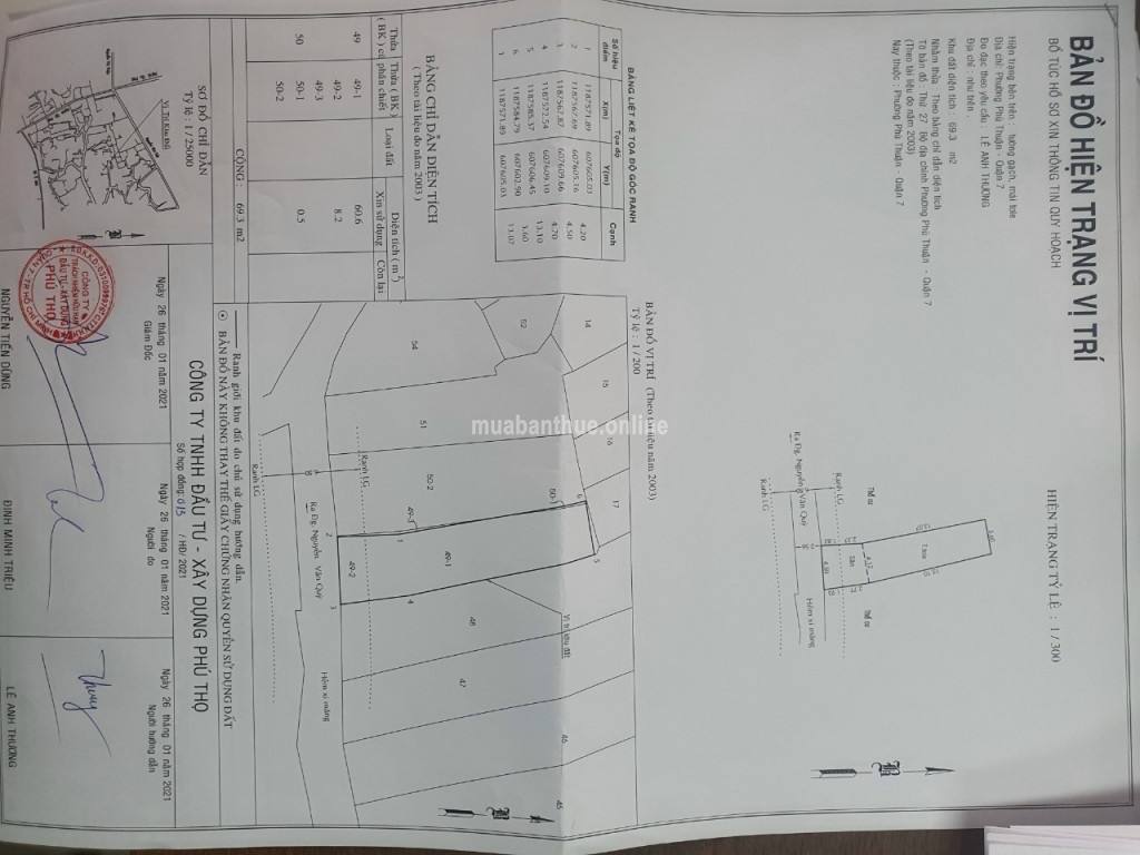 Chính chủ cần bán gấp đất Phường Phú Thuận Quận 7