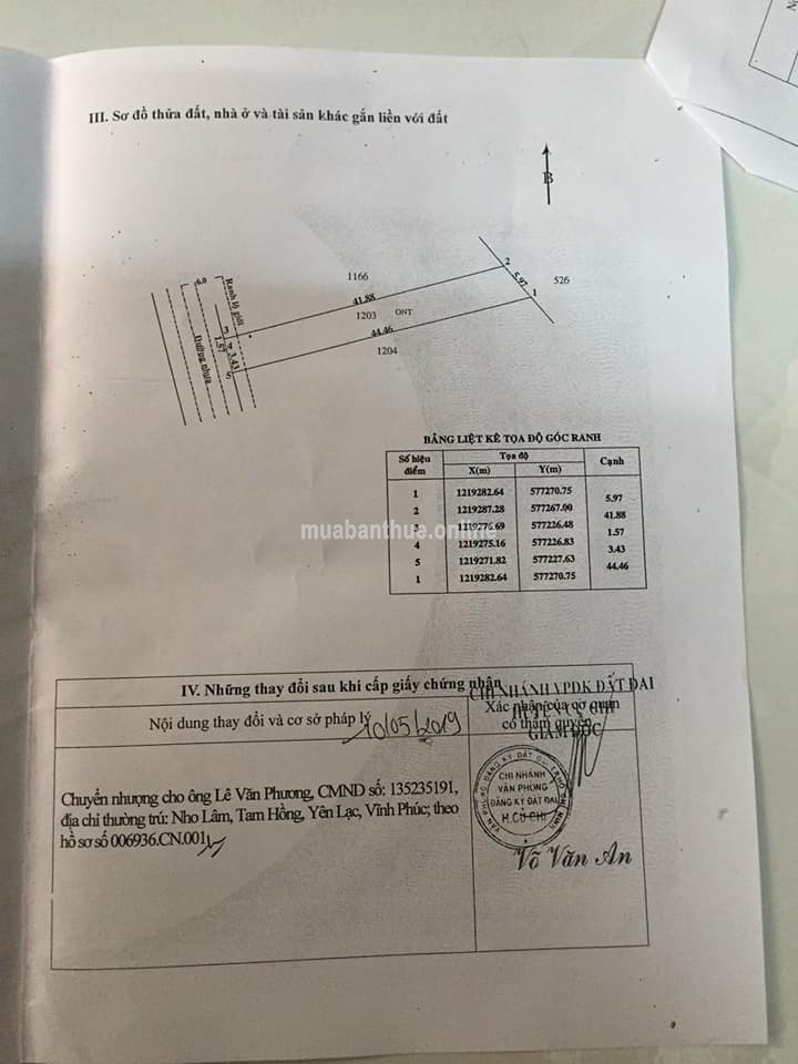 -Bán đất xã Trung Lập Hạ, diện tích (5x44)= 225m² , nở hậu 6m, thổ cư 215m² .