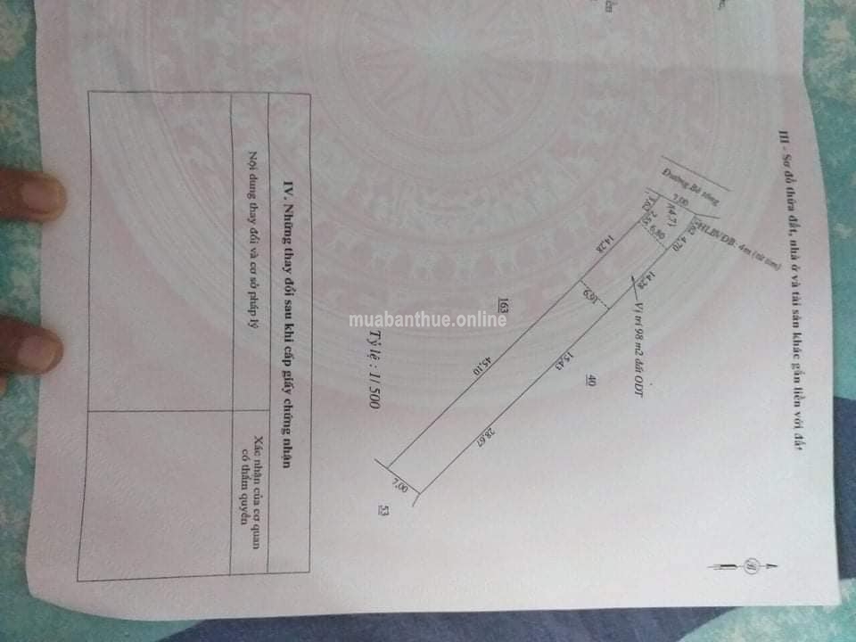 -Bán lô đất khu phố 4 tân đồng.