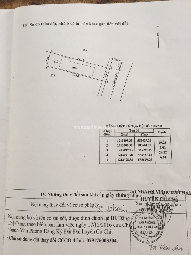 Chủ gửi bán miếng đất đẹp nằm sát Tỉnh Lộ 2 + Trần Văn Chẩm , xã Phước Vĩnh An , Củ Chi