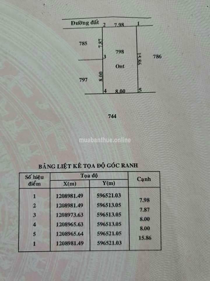 DT: 8m X 16m, thổ cư 100%, xây dựng tự do.