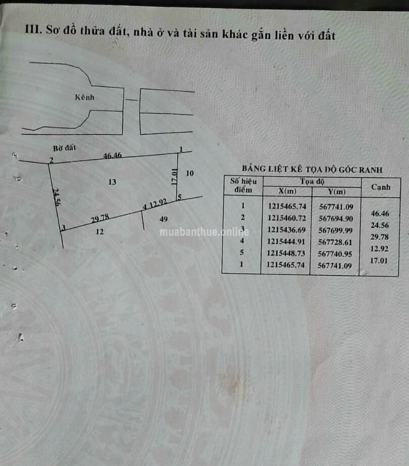 46x24 mặt tiền đường nhựa