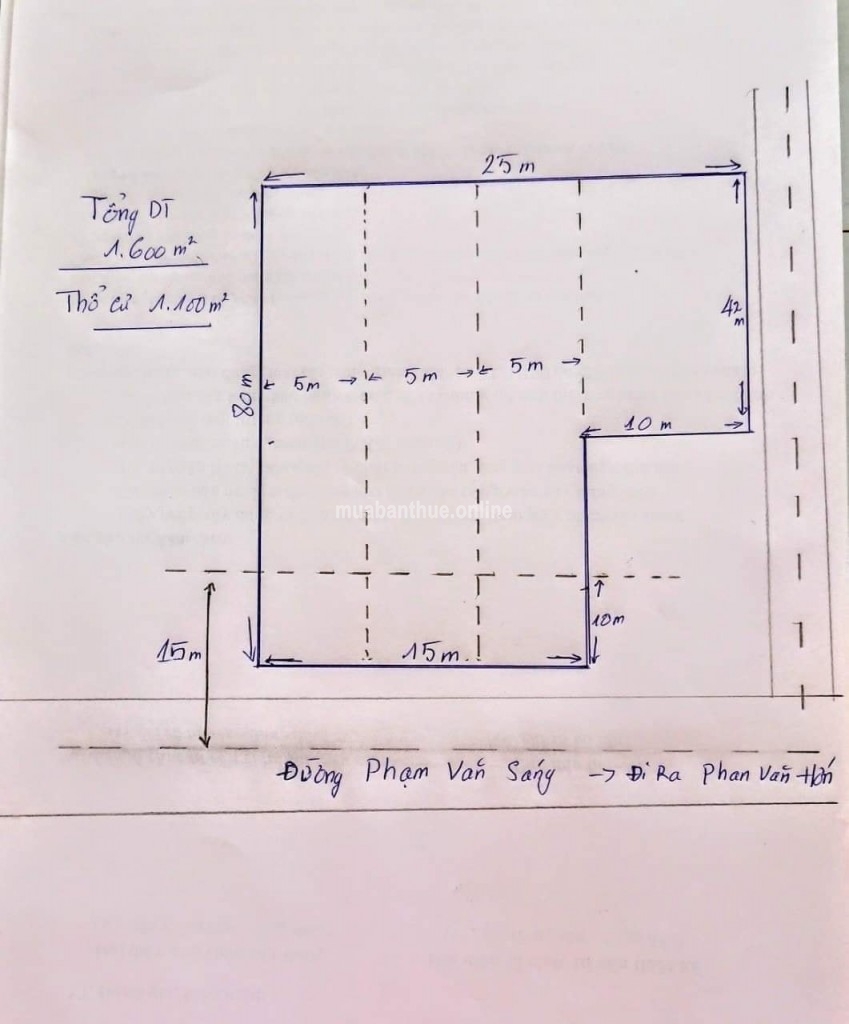 Bán Đất Mặt Tiền đường Phạm Văn Sáng - Hóc Môn.