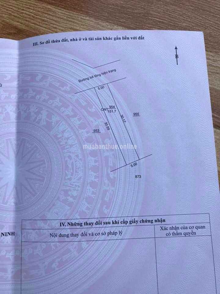 Cần bán đất ngang 5 dai 31 thổ cư100% cách chợ long hoa 1km gần bệnh viện hoà thành .