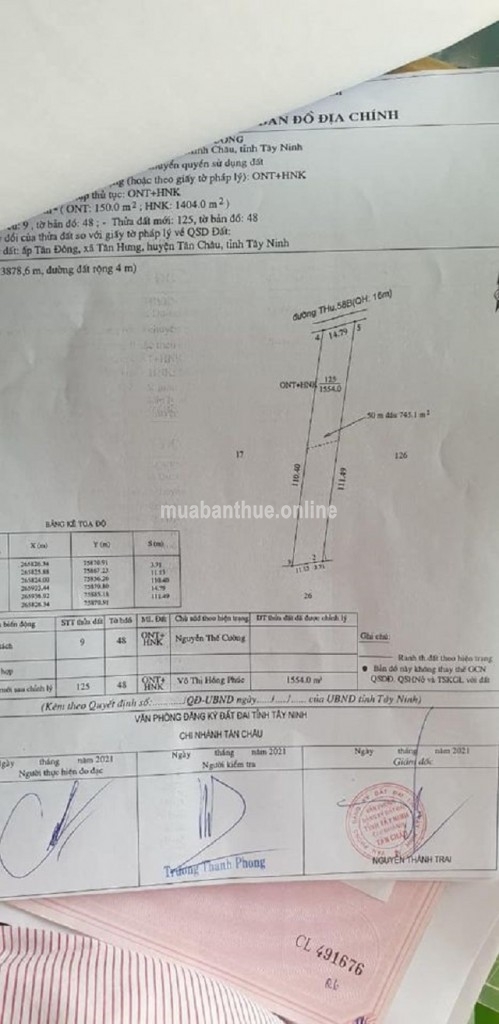 Cần bán đất tân đông xã tân hưng huyện tân châu tây ninh. Giáp ranh xã suối đá dương minh châu.