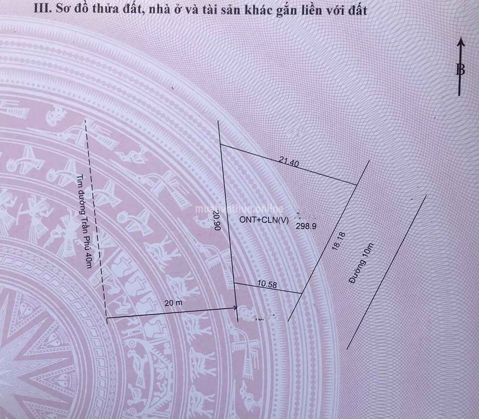 Cần bán ngang 20.9m dài theo hình Thổ cư 120 mét.