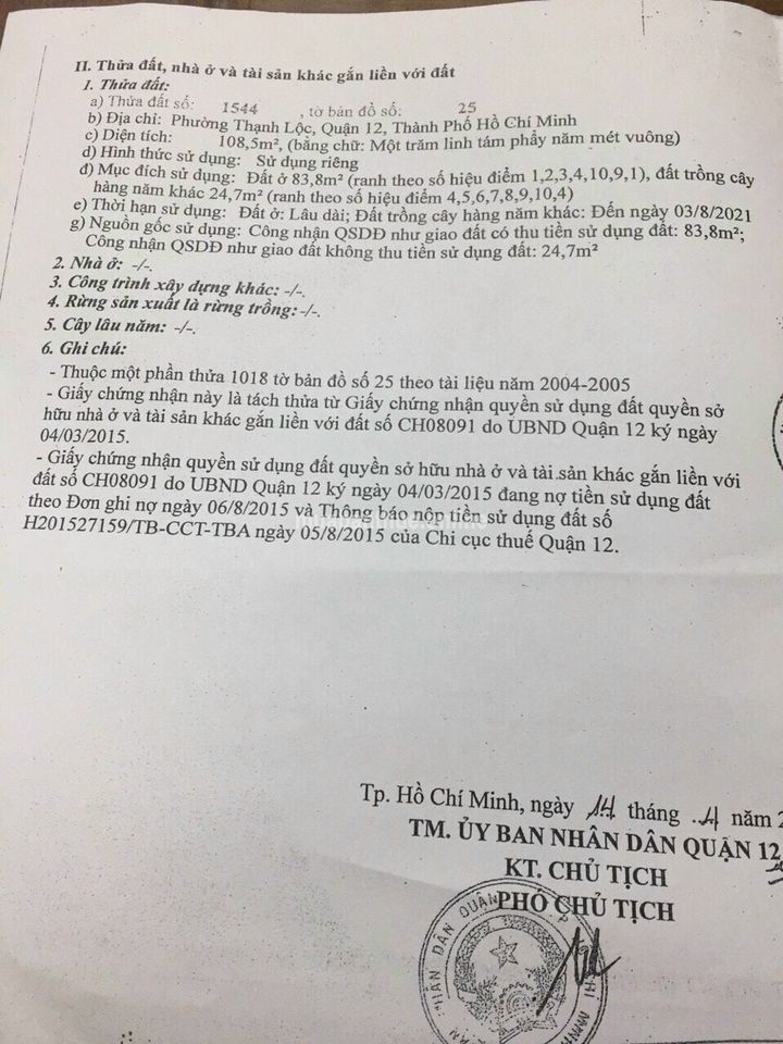 Đất đẹp góc 2MT Thạnh Lộc 29.