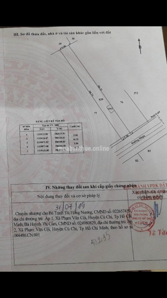 Đất trung tâm xã Phạm Văn Cội. Mt chính 489 .