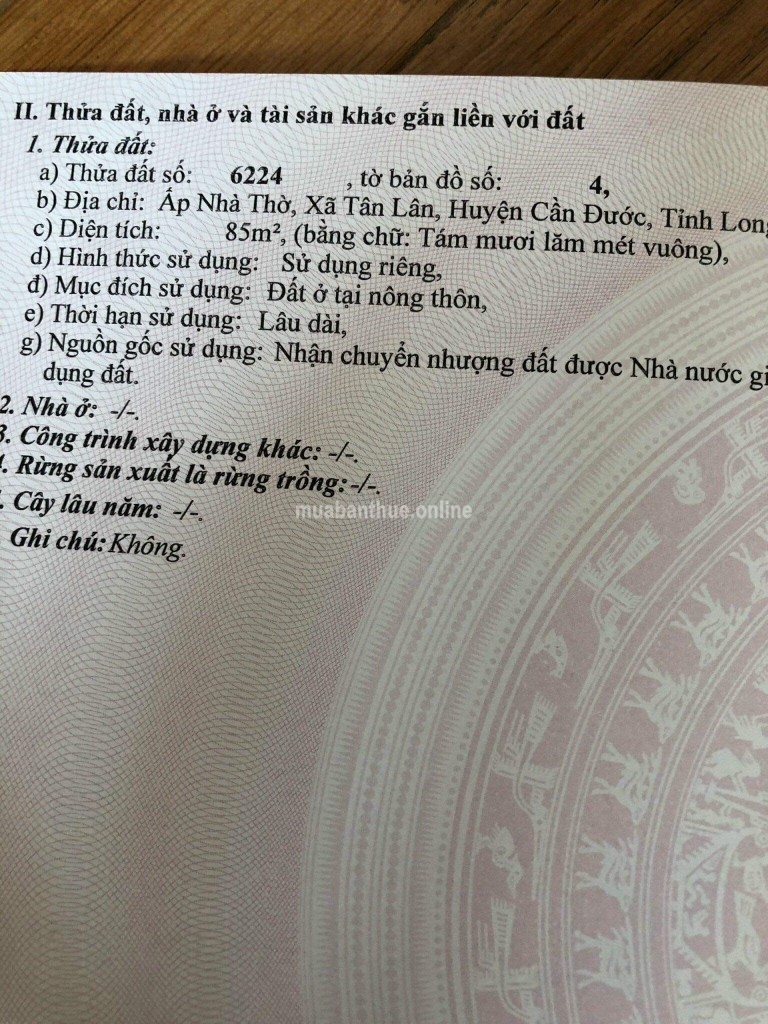 Cần bán 2 nền tại kdc An Phú II, sát bên đồn công an Cần Đước, dân cư đông đúc, an ninh cao