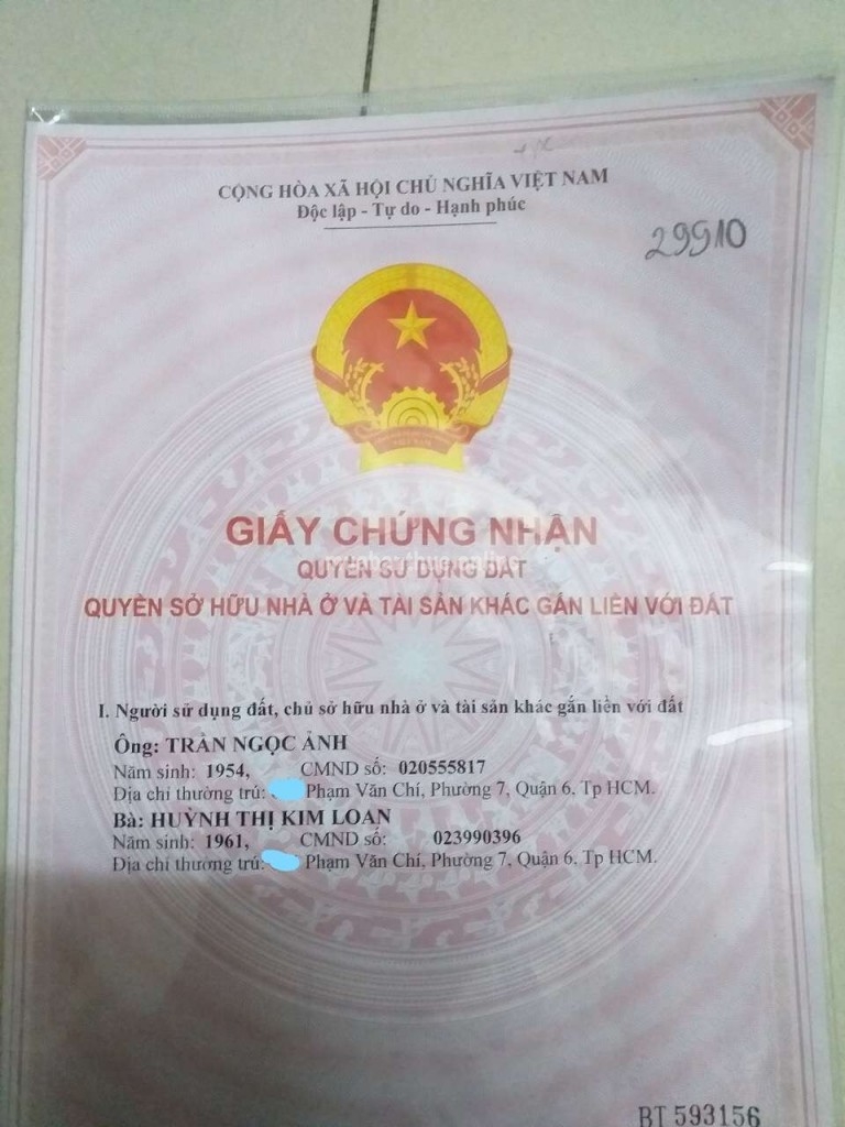 CC Bán nhà 3 tấm đường Phú Định, quận 8, Tp. HCM